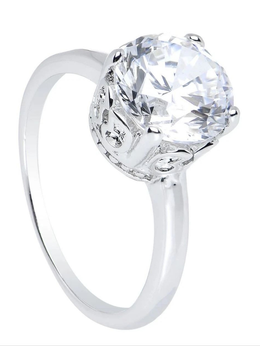 Clear Cubic Zirconia Pretty Princess Cocktail Ring